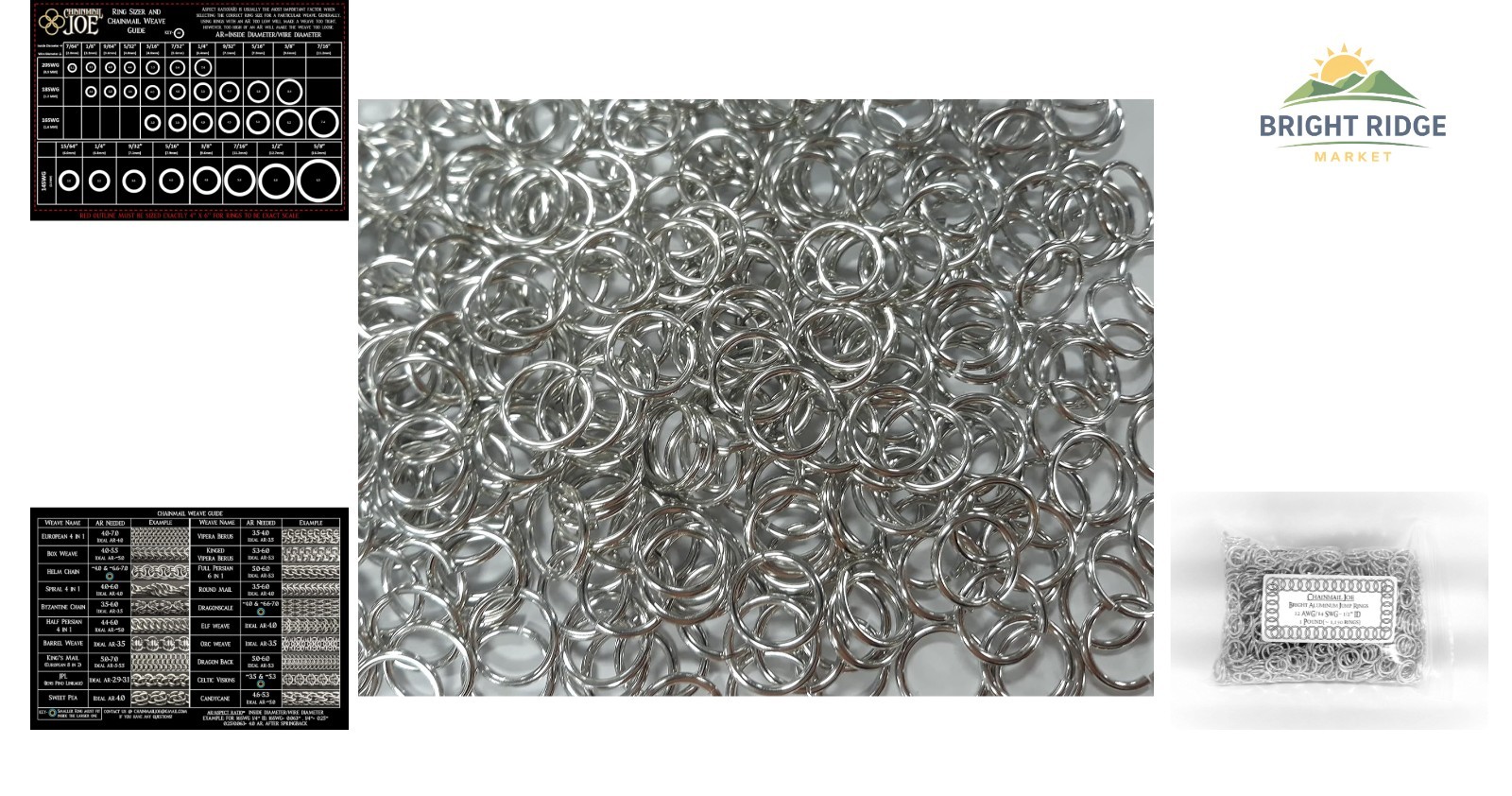 1150 Count Unfinished Aluminum Jump Rings, 14SWG 1/2 Inch Inside Diameter