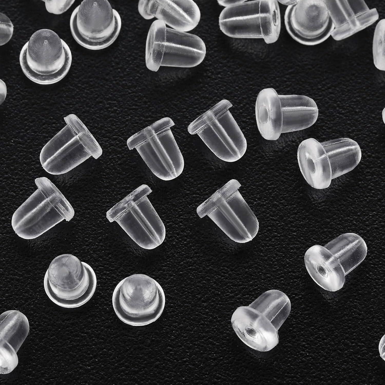 200PC Heavy Duty Rubber Earring Backs Sleeves Holders Stoppers Nuts Silicone