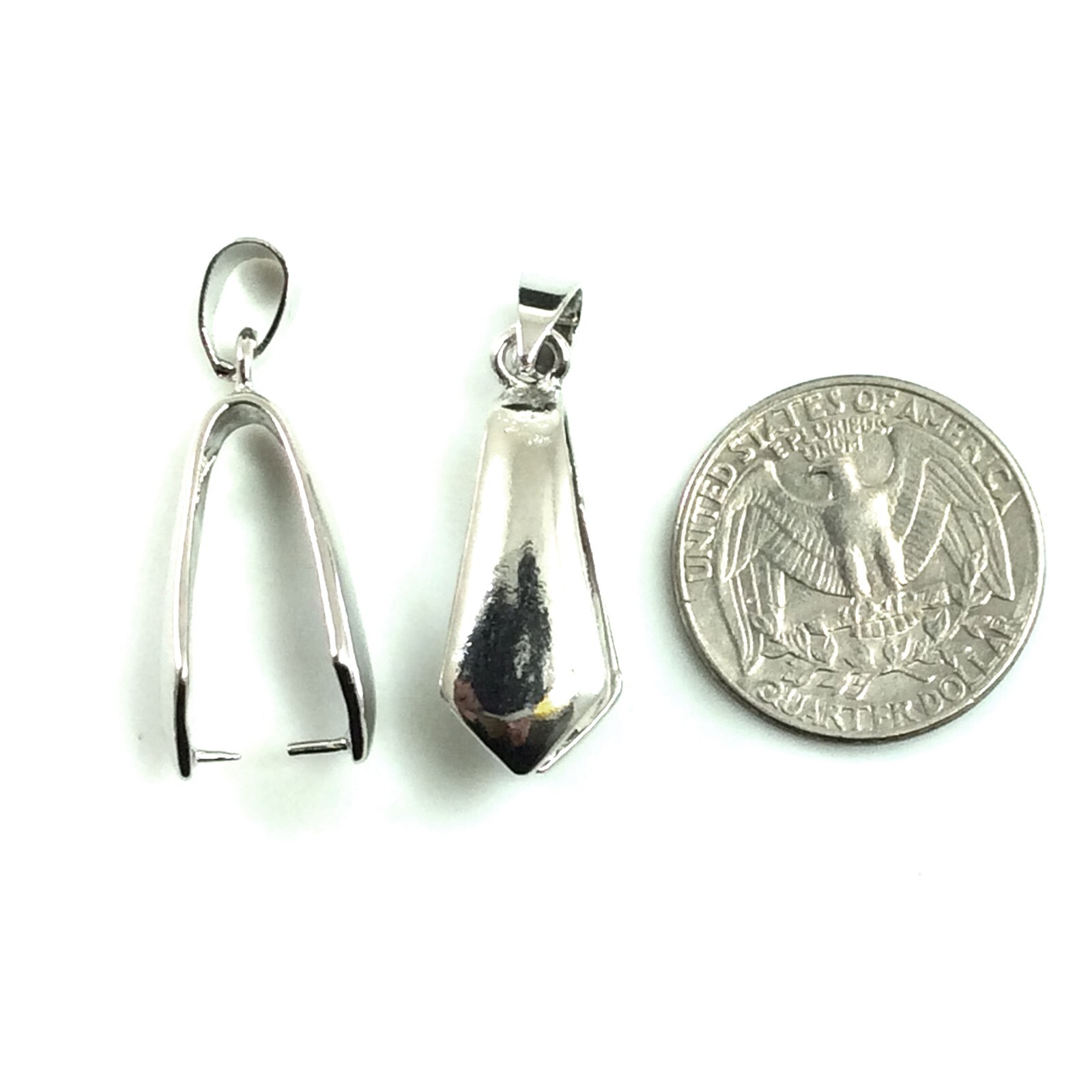 Silver Bail Large 25x10mm Connect Pendant 2pcs Lead-Free Jewelry Findings DFD23