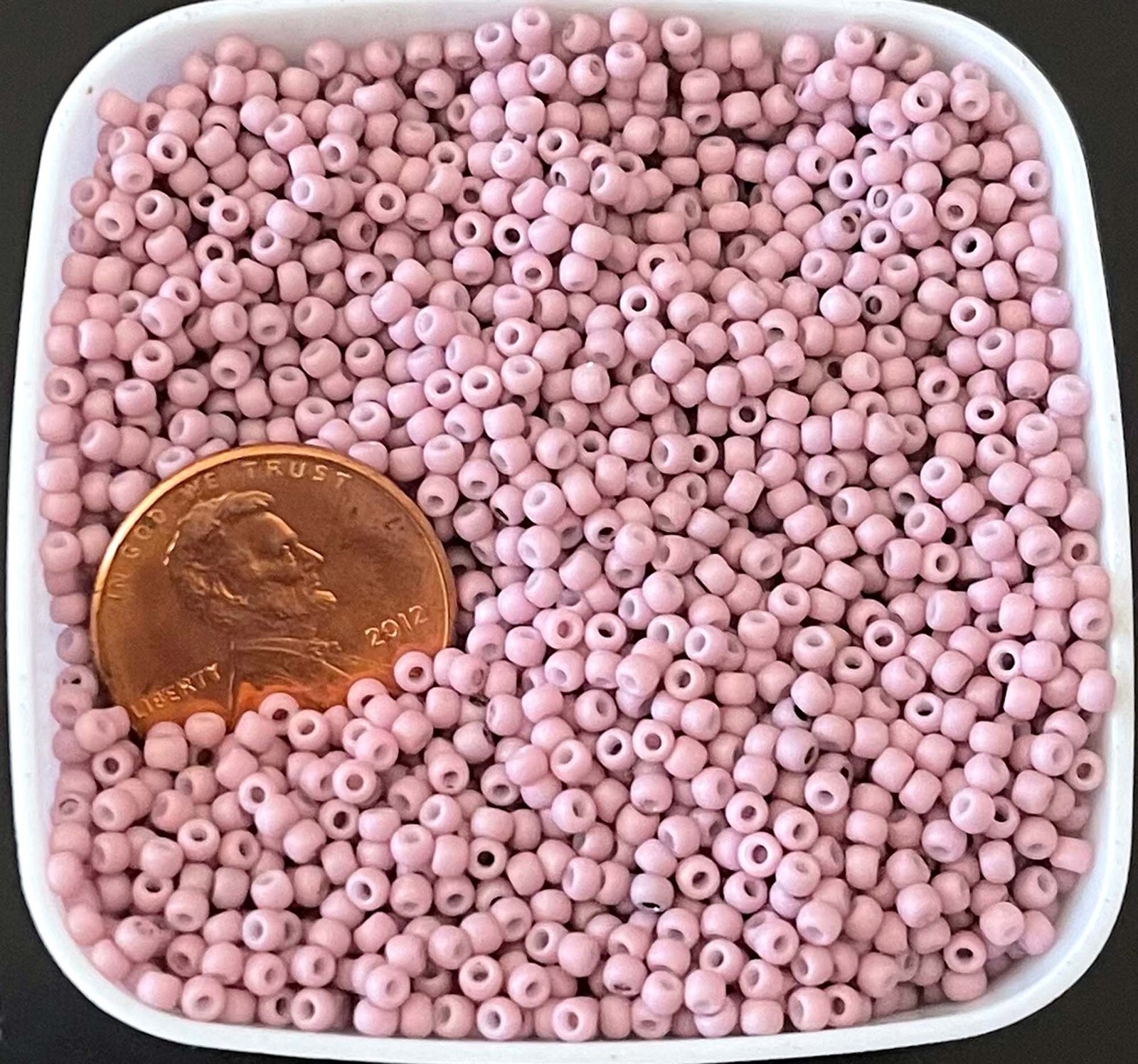 11/0 Japanese TOHO Round Seed Beads Opaque-Pastel-Frosted Plumeria / Orchid 10g
