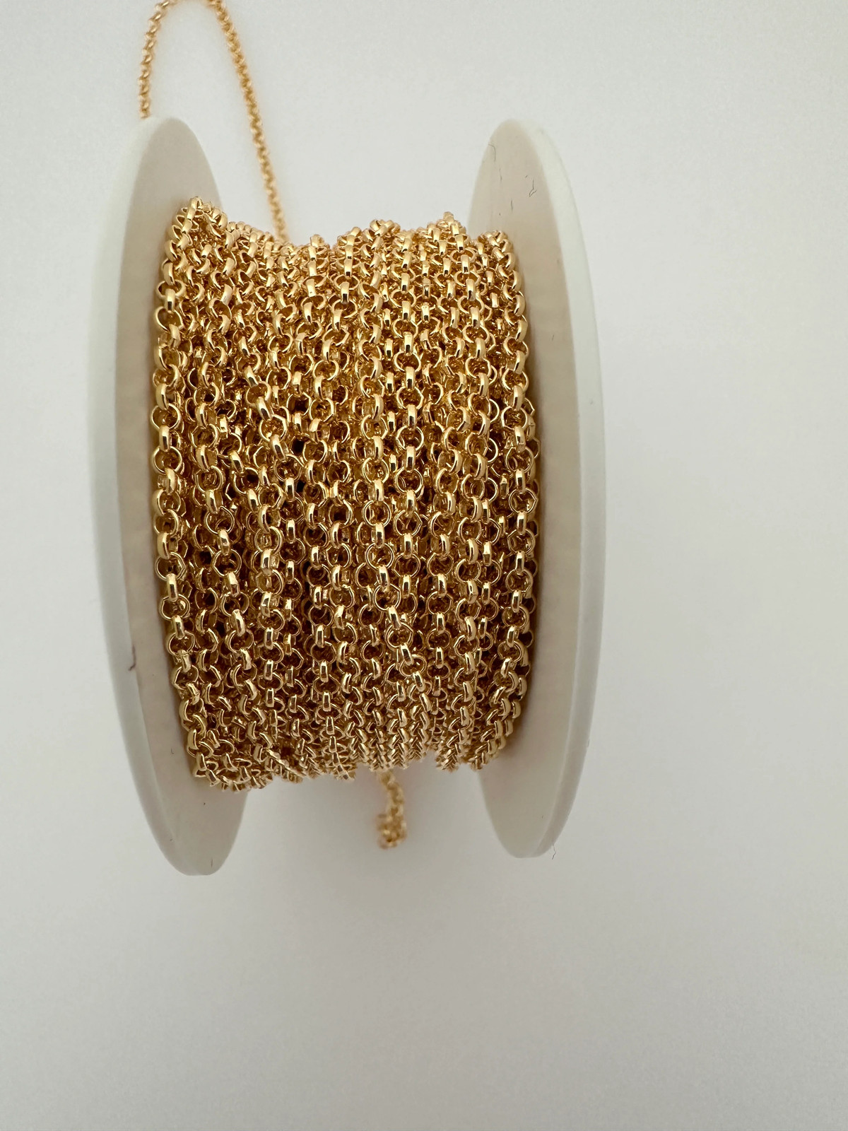 One Foot of 14K Real Gold-Filled Round Rolo Chain | Half-Round Wire | CHN25GF, 1