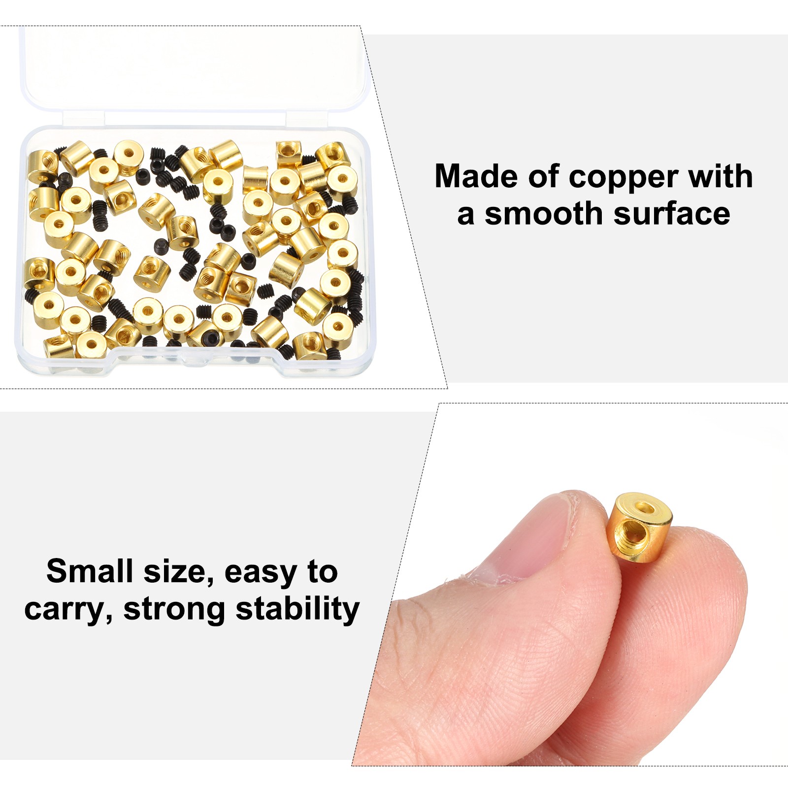 50Pcs Locking Pin Backs Pin Keepers Clasps 5mm with 4 Wrench, Gold