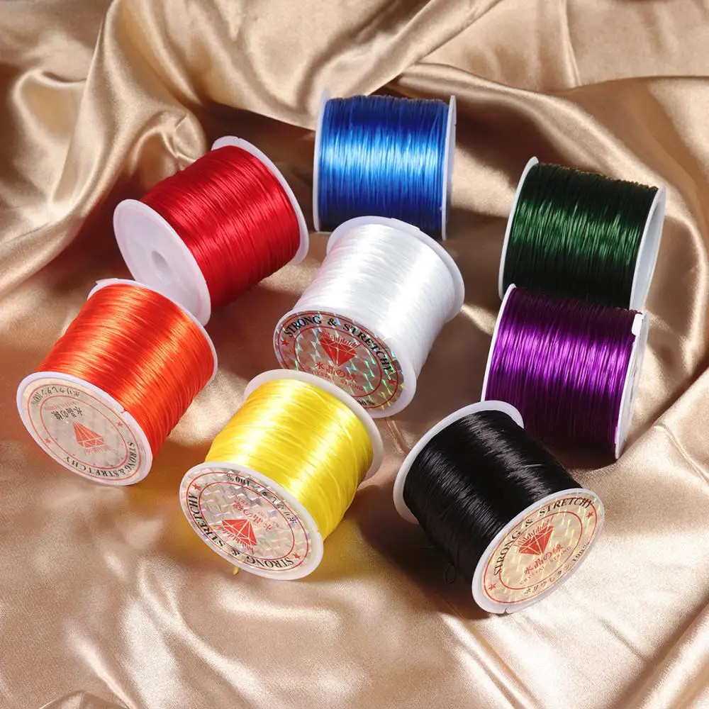 10-40M/Roll Strong Elastic Crystal Beading Cord 1Mm for Bracelets Stretch Thread