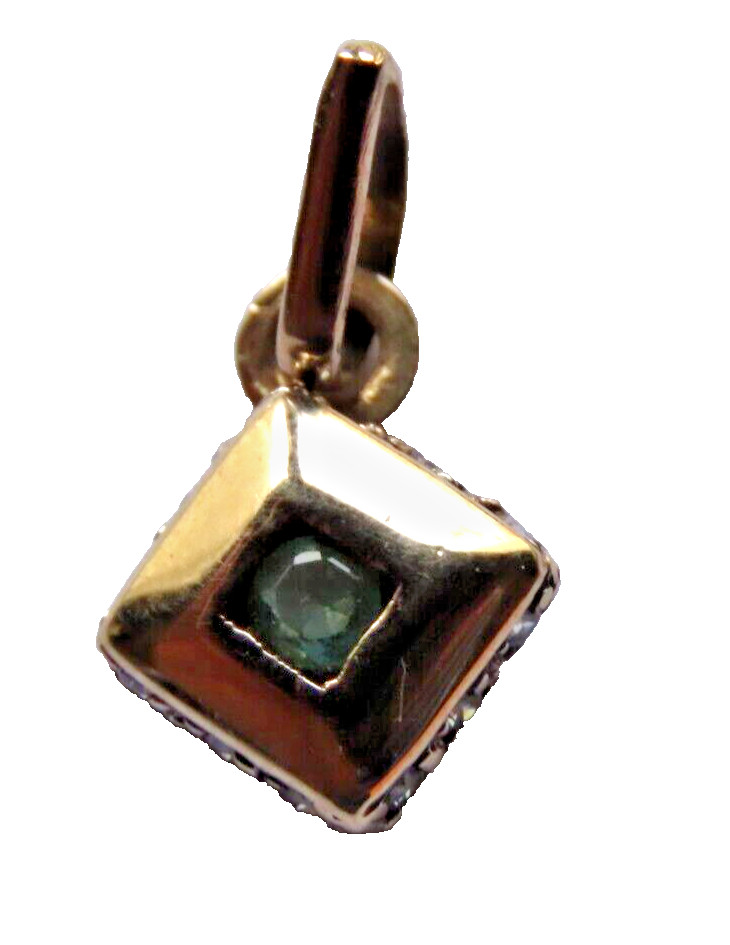 18k White Gold Natural Emerald and Zircons