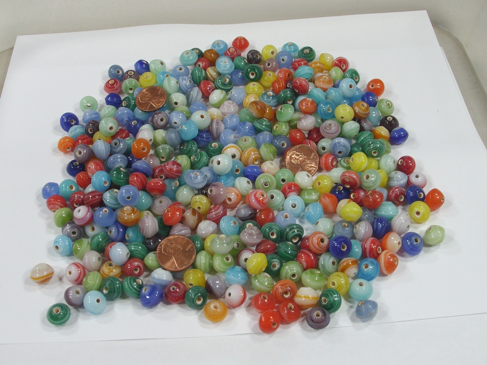 2 Pounds India Handmade Multicolor Glass Beads Wholesale Bulk Lot (KWP-81) ⭐