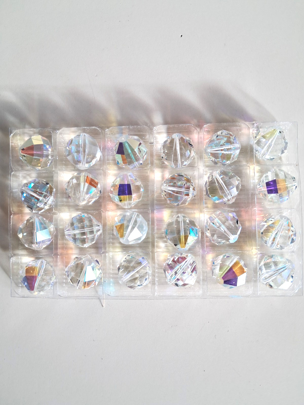 VINTAGE SWAROVSKI 16 MM BEADS, CRYSTAL AB 16 MM, #346 (24 PCS)
