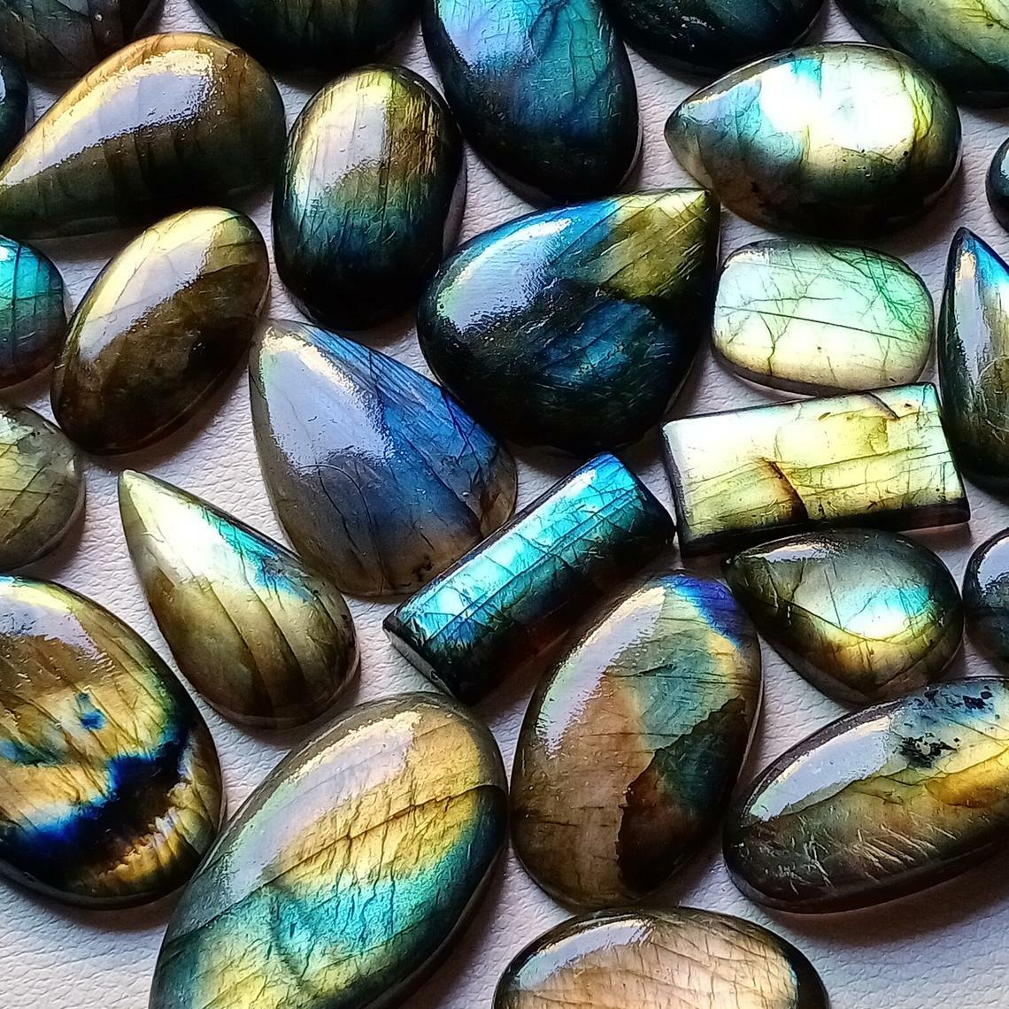 1050 Cts. Natural LABRADORITE CABOCHON Multifire wholesale Labradorite Gemstone