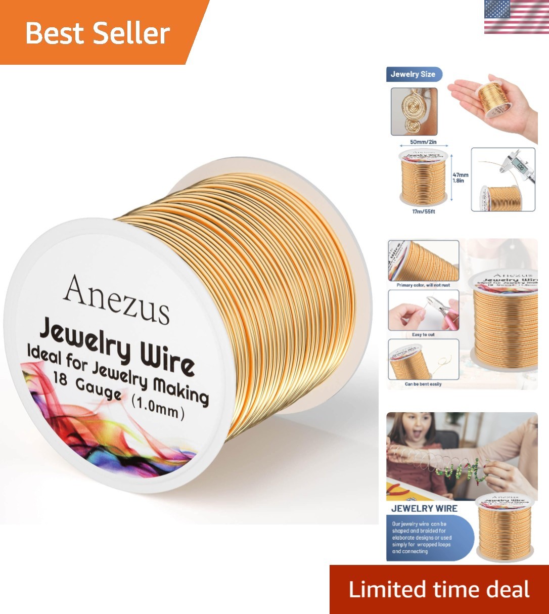 18 Gauge Jewelry Wire for Jewelry Making, Tarnish Resistant Copper Beading Wi…